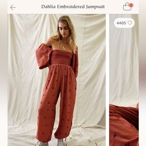 Dahlia Embroidered jumpsuit - Free people Size S